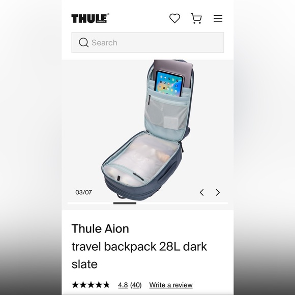 Thule Aion 28-32L: Slate Gray: Like New - Picture 3 of 16